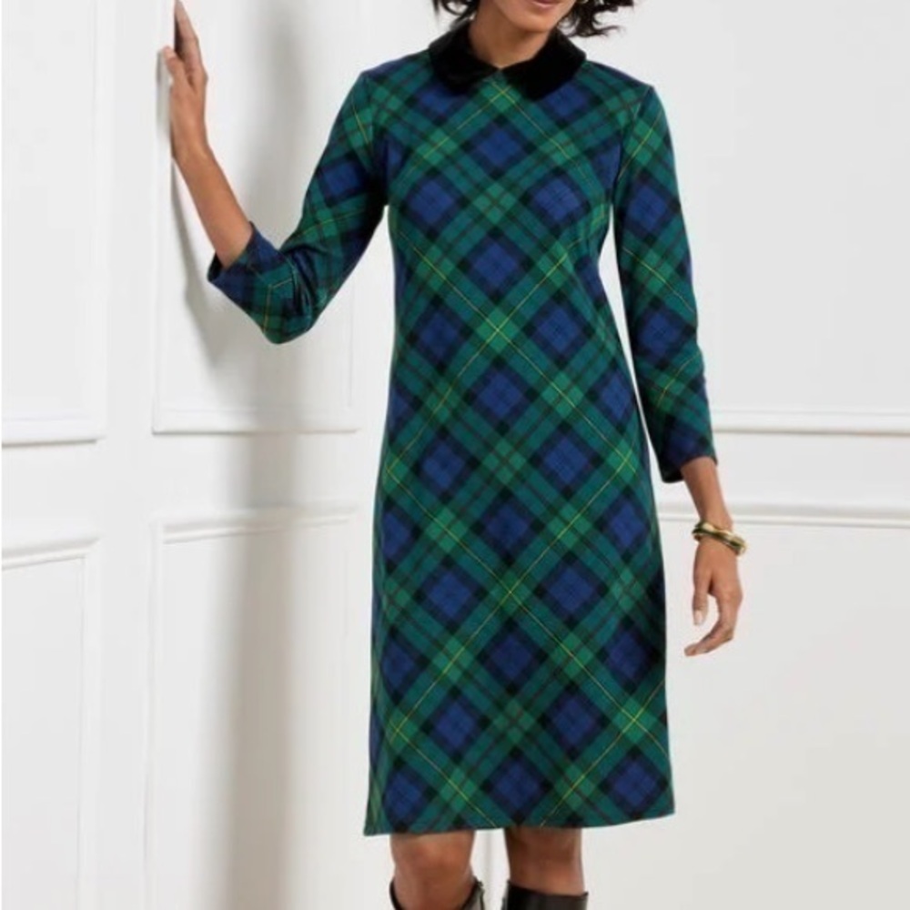 Talbot A-LINE DRESS - BLACK WATCH TARTAN